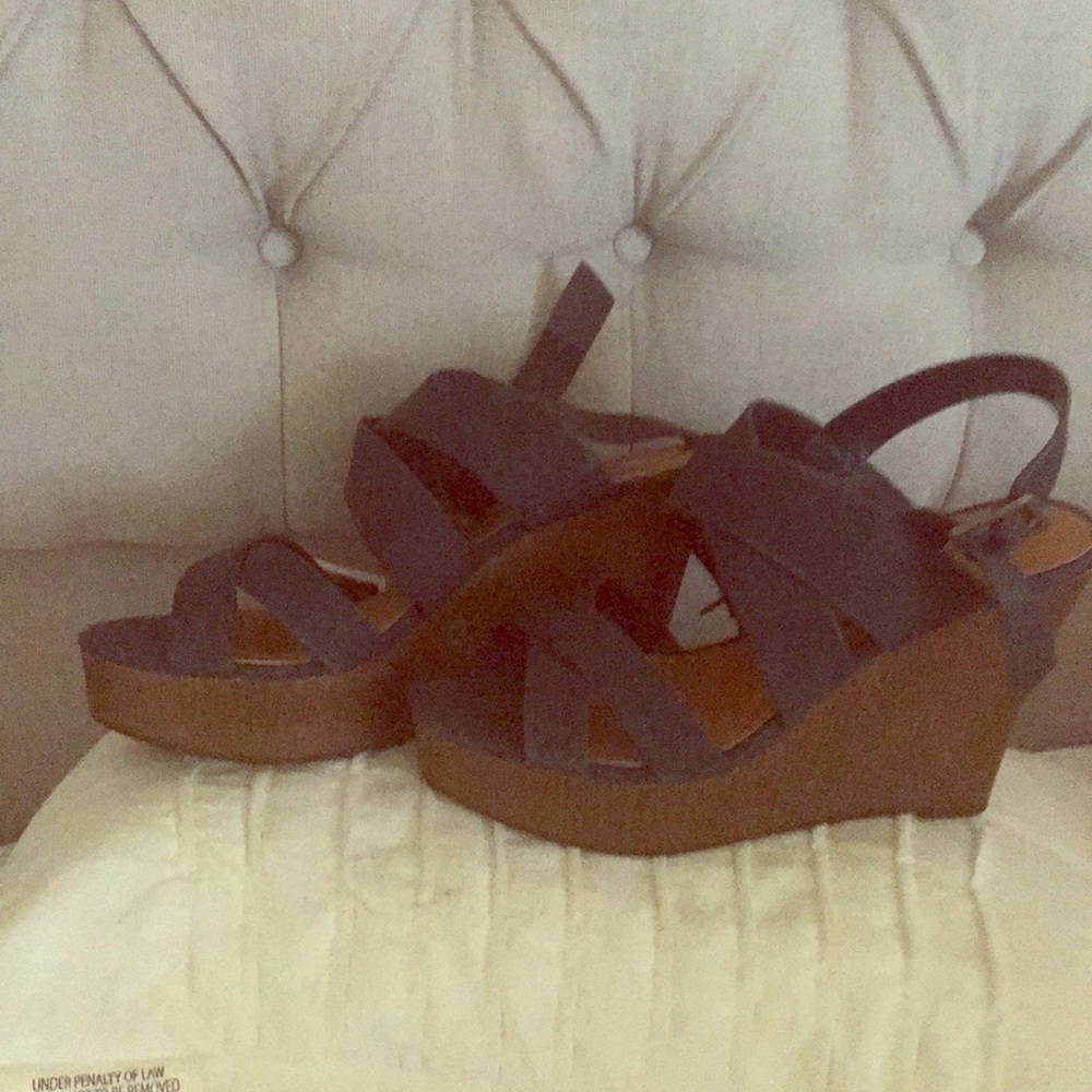 Indigo blue wedges size 8